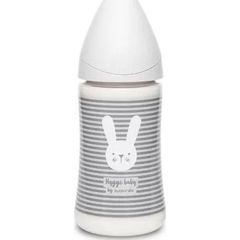 Kojenecká láhev SUAVINEX Premium Láhev 270ml silikon PROUŽKY - Bílá