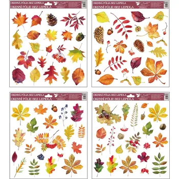 Okenní dekorace Okenní fólie listy 30x30 cm