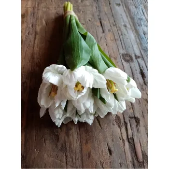 umělá květina Hitra Kytice tulipánů bílé 30cm