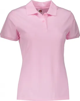 Dámské tričko Fruit Of The Loom Lady Fit Premium Polo Light Pink L