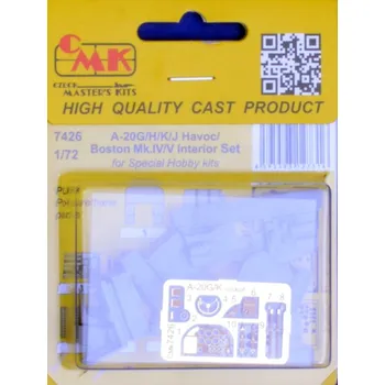 Plastikový model CMK 1/72 A-20G/H/K/J Havoc/Boston Mk.IV/V Interior Set
