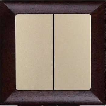 Stavebniny Timex Vypínač OPUS premium č.5 wenge kompletní - dřevěný rámeček