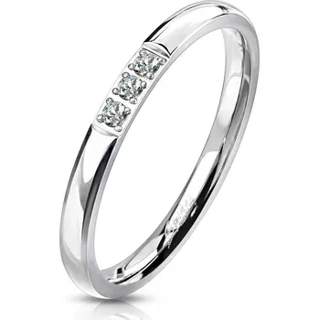 Prsten Ocelový prsten se zirkony (54)