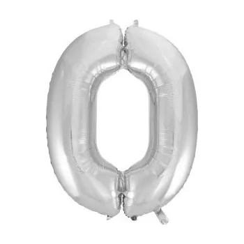 Balónek Balón foliový číslice STŘÍBRNÁ - SILVER 102 cm - 0