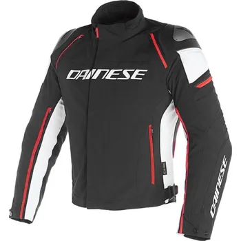 Moto bunda Dainese Dainese RACING 3 D-DRY sportovní bunda černá/bílá/fluo-červená vel.44 44