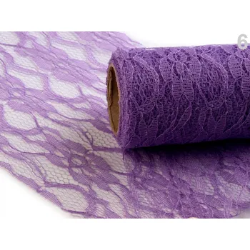 Stuha Dekorační krajka / stuha šíře 15 cm fialková 06