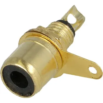 Elektrická zásuvka Konektor CINCH zásuvka do panelu zlacený černý