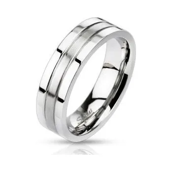 Prsten Ocelový prsten s matným pruhem (67)