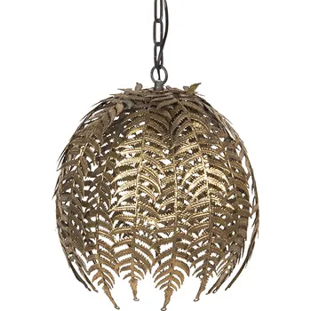 Zlaté závěsné světlo s listy – Ø 45*41 cm