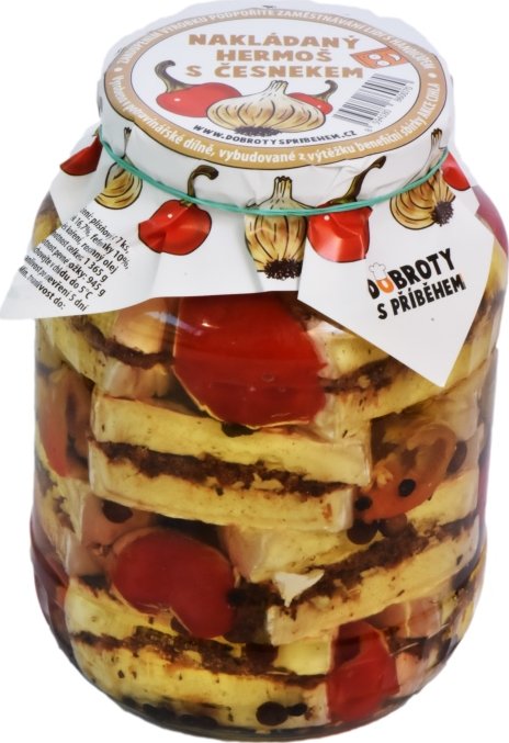 Nakládaný hermelín S ČESNEKEM 1500g | DOBROTYSPRIBEHEM.CZ