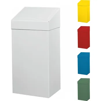 Odpadkový koš Odpadkové koše na třídění, 50 litrů, kovové s klapou Barva: Modrá