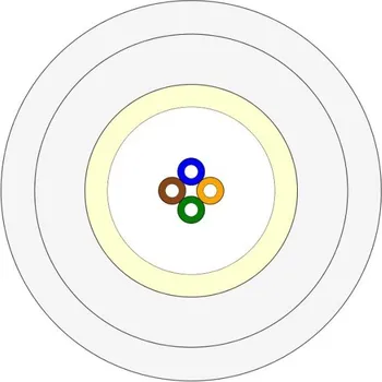 elektrický kabel HF008UNI1904LU-Eca 3.4mm Optický kabel, Mini Unitube, 4x9um OS2, LSZH Eca, bílý