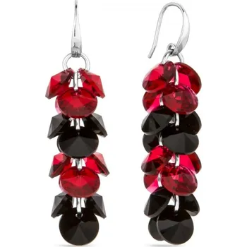 Náušnice Náušnice červeno černé se Swarovski Elements Frou Frou KWD6428SCJ Scarlet+Jet
