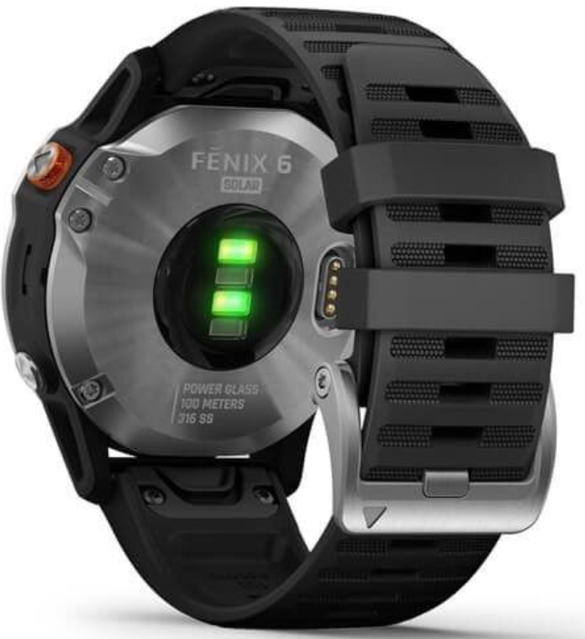 Garmin fenix 6 solar silver outlet with black band