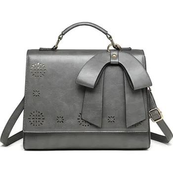 Kabelka Lulu Bags (Anglie) Šedá elegantní dámská kabelka s perforovaným vzorem Miss Lulu