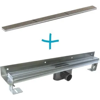 Kotel Thermona Odtokový sprchový žlab ke stěně, 900x55 mm, vč. roštu Tile, nerez CZ936