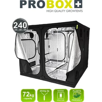 Pěstební box PROBOX MASTER 240, 240x240x200cm, pěstební stan (Velký stan Garden High Pro PROBOX 240 na pěstování rostlin v rozměrech 240x240x200cm.Pěstební plocha 5,76m2 je stejně velká jako 4x Probox 120.)