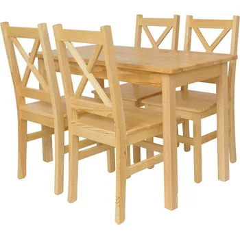 Jídelní stůl Via-nábytek Jídelní stůl se židlemi Komplet II Povrchová úprava: Moření odstín olše