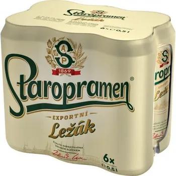 Staropramen Exportní ležák 12° 6 x 0,5 l multipack plech Pivo Staropramen Exportní ležák 12° 6 x 0,5 l multipack plech
