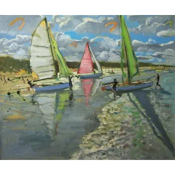 Plakát Plakát, Obraz - Three Sailboats, Bray Dunes, France, Andrew Macara