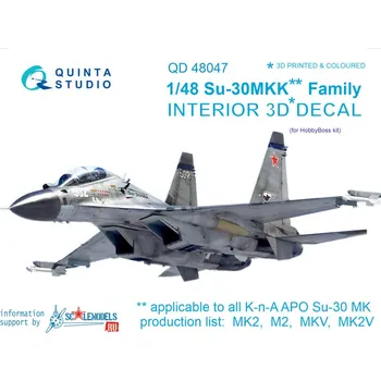 Plastikový model Quinta studio 1/48 Su-30MKK 3D-Print&colour Interior (HOBBYB)