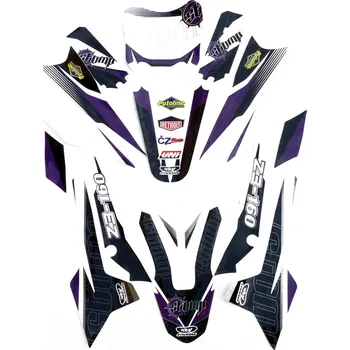 Polep vozidla pitbike polepy na plasty CRF70 Detroit Stomp Z3 fialové