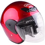 Moto helma na skútr Awina červená vel: 51 - 66 cm obvod hlavy