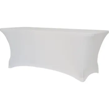 Jídelní stůl ZOWN Elastický potah na hranatý cateringový stůl 244 x 76 cm, Bílá SPTT-00268
