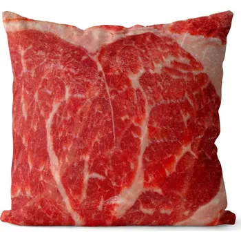 Dekorativní polštářek Polštář Maso (Velikost: 40 x 40 cm)
