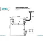Dvousifon 1 1/2" pro nerez. dřezy s úsporou místa