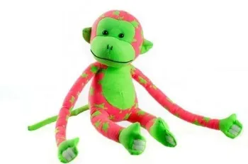 Plyšová hračka Teddies Opice svítící ve tmě růžová/zelená