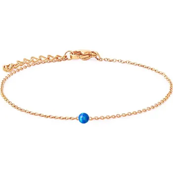 Náhrdelník NUBIS® Zlacený ocelový náramek s opálem - kulička 5 mm - NBP73-OP05