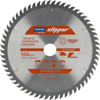 Pilový kotouč Norton Clipper Pilový kotouč WOOD FINISHING 160x20 2,2/1,6 60T ATB