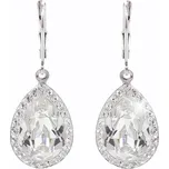 Náušnice čiré se Swarovski Elements Kapka Krystal