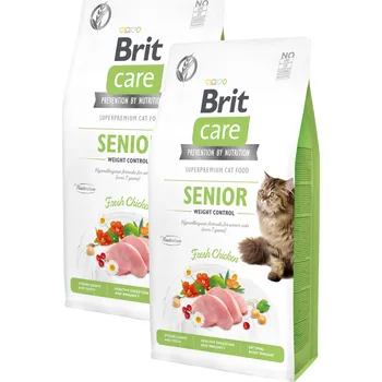 Volný čas 2x Brit Care Cat Grain-Free Senior & Weight Control 7kg