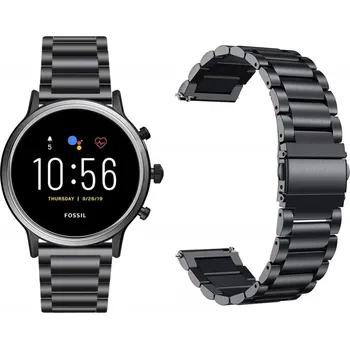 Kovový řemínek TVC pro Fossil Gen 5 Carlyle HR/Julianna HR 22mm Barva: Černá