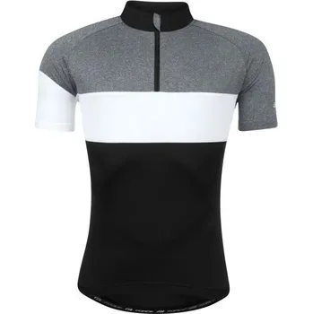 cyklistický dres Force dres VIEW krátký rukáv (černá/šedá)