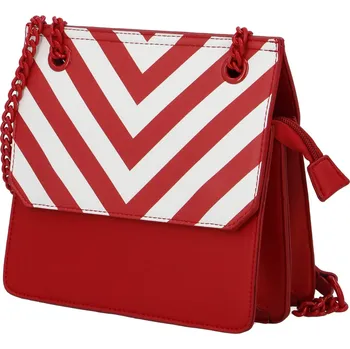 Kabelka Moderní dámská koženková kabelka Happy Stripes, červená