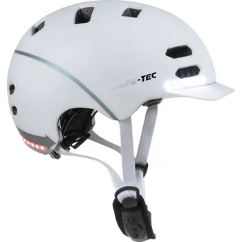Cyklistická přilba Chytrá bluetooth helma Safe-Tec SK8 White M (55CM - 58CM)