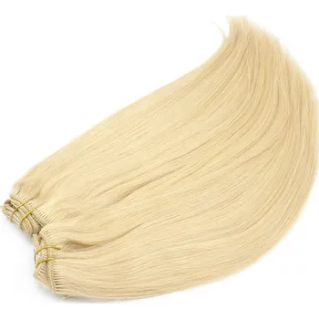 Příčesek Clip in maxi set 63cm pravé lidské vlasy – REMY 240g – SVĚTLEJŠÍ BLOND