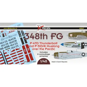 Plastikový model DK decals 1/48 348th FG over the Pacific (8x camo)