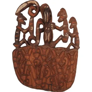 Dekorace Štít Asmat dřevořezba 58 cm