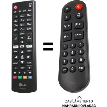 Dálkový ovladač LG AKB75095307 náhradní dálkový ovladač pro seniory