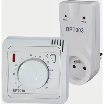 Elektrobock CZ s.r.o. BPT012Z Bezdrátový termostat se zásuvkovým přijímačem a automatickým útlumem teploty