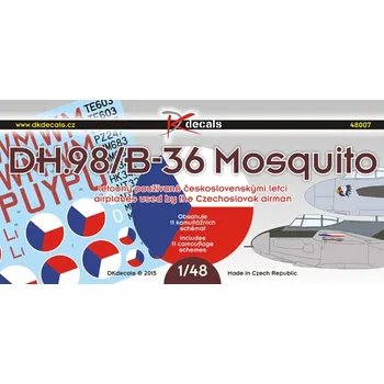 Plastikový model DK decals 1/48 DH.98/B-36 Mosquito - CZ pilots (11x camo)