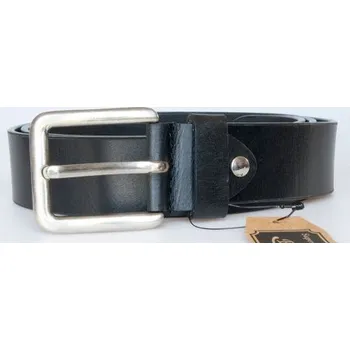 Opasek Černý hladký kožený opasek šířka 39 mm, délka 105 cm