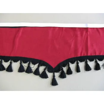 Stínítko do auta Záclonka na přední okno se zvonky červená černé střapce