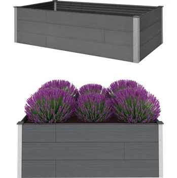 Truhlík Vidaxl Záhon 200 x 100 x 54 cm šedý