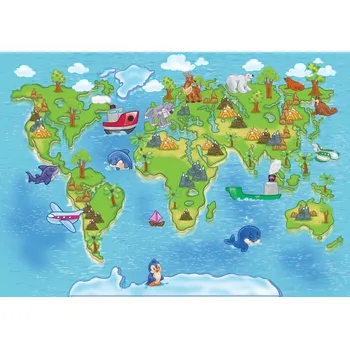 Samolepící dekorace Naučná mapa světa samolepka na zeď - L