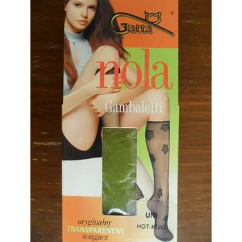 Dámské punčochy NOLA 01 20den -podkolenky GATTA papaja uní (vzorované lycrové podkolenky,2páry)